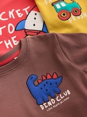 Red/Brown/Mustard Graphic Snuggle Pyjamas 3 Pack (9mths-8yrs) - Image 6 of 7