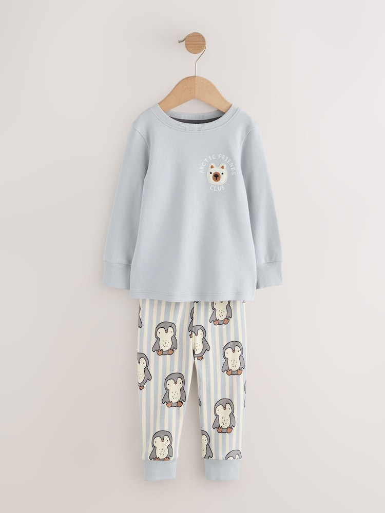 Blue/Ecru/Charcoal Arctic Friends - 舒适睡衣3套（ 9个月 - 10岁） - 图片2 / 8