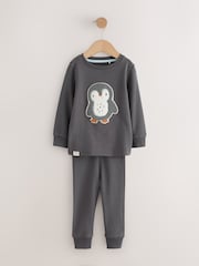 Blue/Ecru/Charcoal Arctic Friends Snuggle Pyjamas 3 Pack (9mths-10yrs) - Image 9 of 14