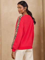 Love & Roses Red Cheetah Sleeve Sweatshirt - Image 4 of 4