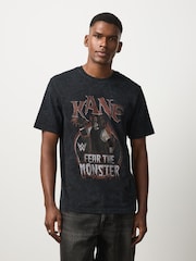 Black Kane WWE License Graphic Relaxed Fit T-Shirt - Image 1 of 7