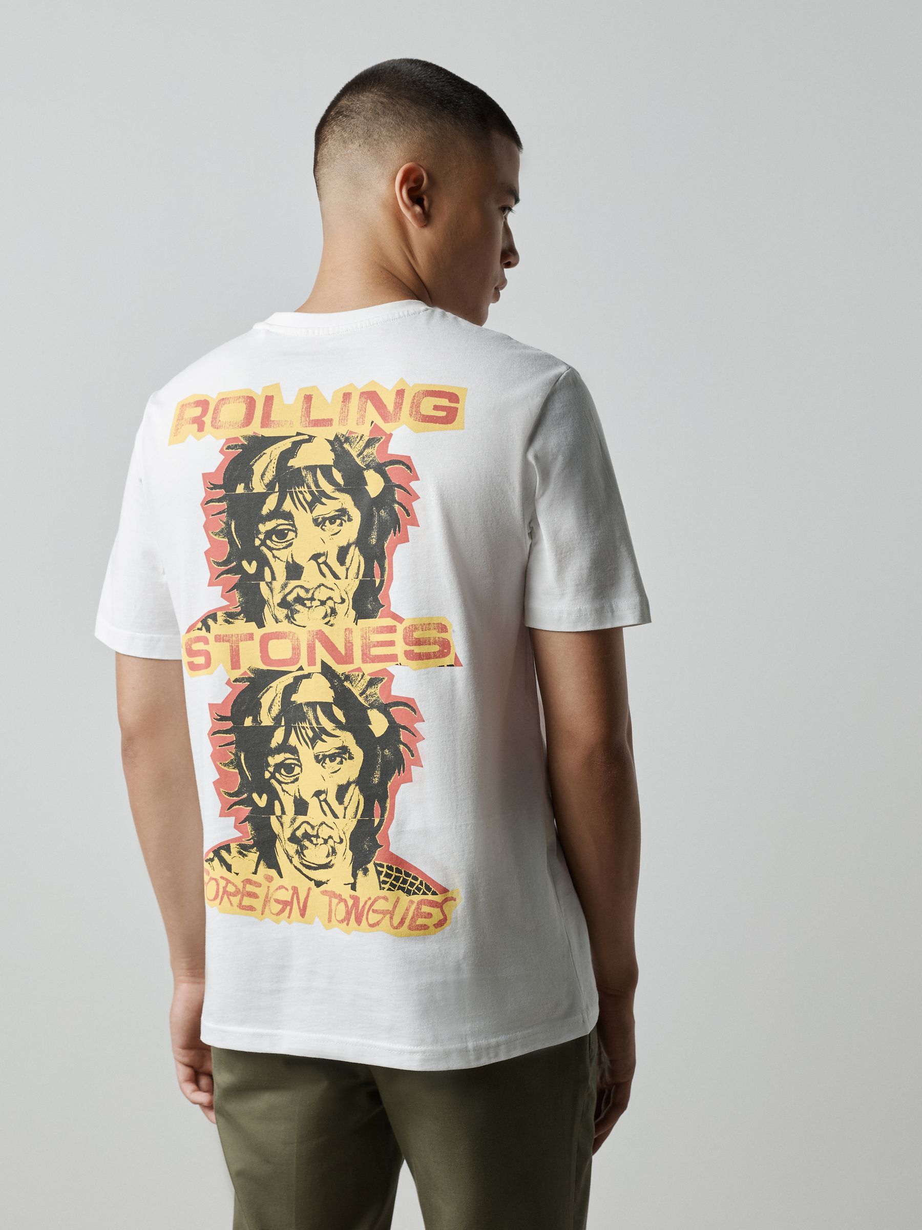 Buy White Rolling Stones Regular Fit Band Graphic Print T-Shirt