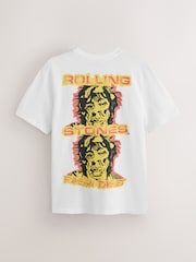 White Rolling Stones Regular Fit Band Graphic Print T-Shirt - Image 1 of 5