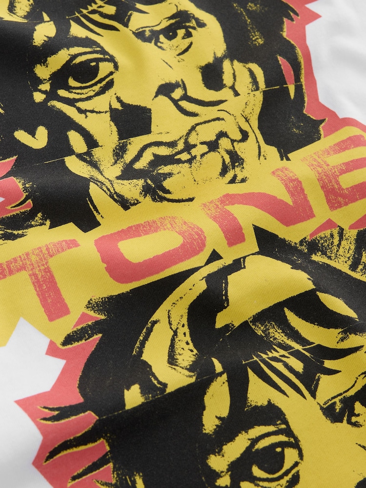 White Rolling Stones Regular Fit Band Graphic Print T-Shirt - Image 5 of 5 White Rolling Stones Regular Fit Band Graphic Print T-Shirt - Image 5 of 5