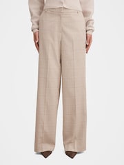 Forever New Natural Lottie Check Wide Leg Trousers - Image 1 of 5