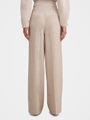 Forever New Natural Lottie Check Wide Leg Trousers - Image 2 of 5