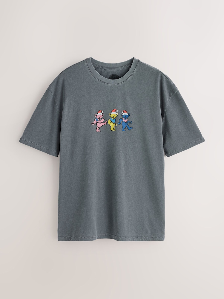 Grey Grateful Dead - T-Shirt mit weihnachtlichem Print - Bild 1 von 4