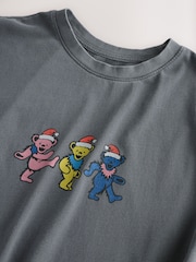 Grey Grateful Dead Christmas T-Shirt - Image 7 of 8