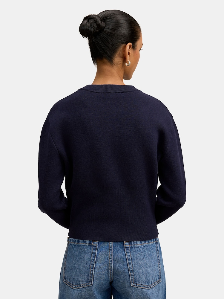 Forever New Blue Ally Petite Co-ord Knitted Cardigan - Image 2 of 5 Forever New Blue Ally Petite Co-ord Knitted Cardigan - Image 2 of 5