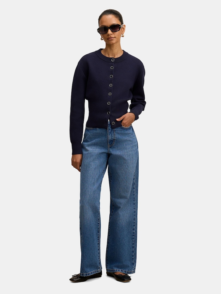 Forever New Blue Ally Petite Co-ord Knitted Cardigan - Image 5 of 5 Forever New Blue Ally Petite Co-ord Knitted Cardigan - Image 5 of 5