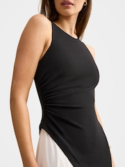 Forever New Black Candace Halter Neck Contrast Maxi Dress - Image 3 of 4