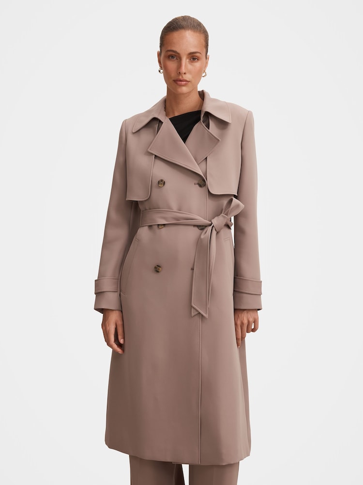 Forever New Brown Delilah Soft Trench Coat - Image 1 of 5
