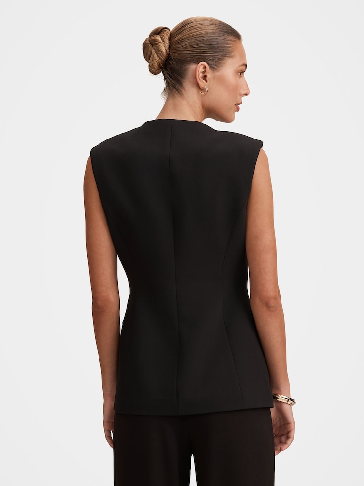 Forever New Black Myra Sleeveless Blazer - Image 2 of 5