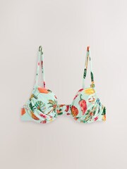 Mint Green Mosaic Conversational Non Padded Underwired Bikini Top - Image 5 of 7
