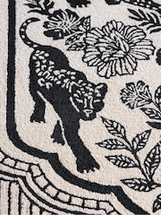 Rockett St George Natural Wool Tufted Floral Panthers Rug - Image 2 of 7