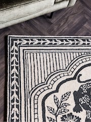 Rockett St George Natural Wool Tufted Floral Panthers Rug - Image 5 of 7