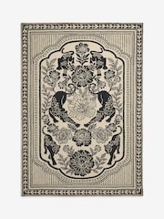 Rockett St George Natural Wool Tufted Floral Panthers Rug - Image 7 of 7