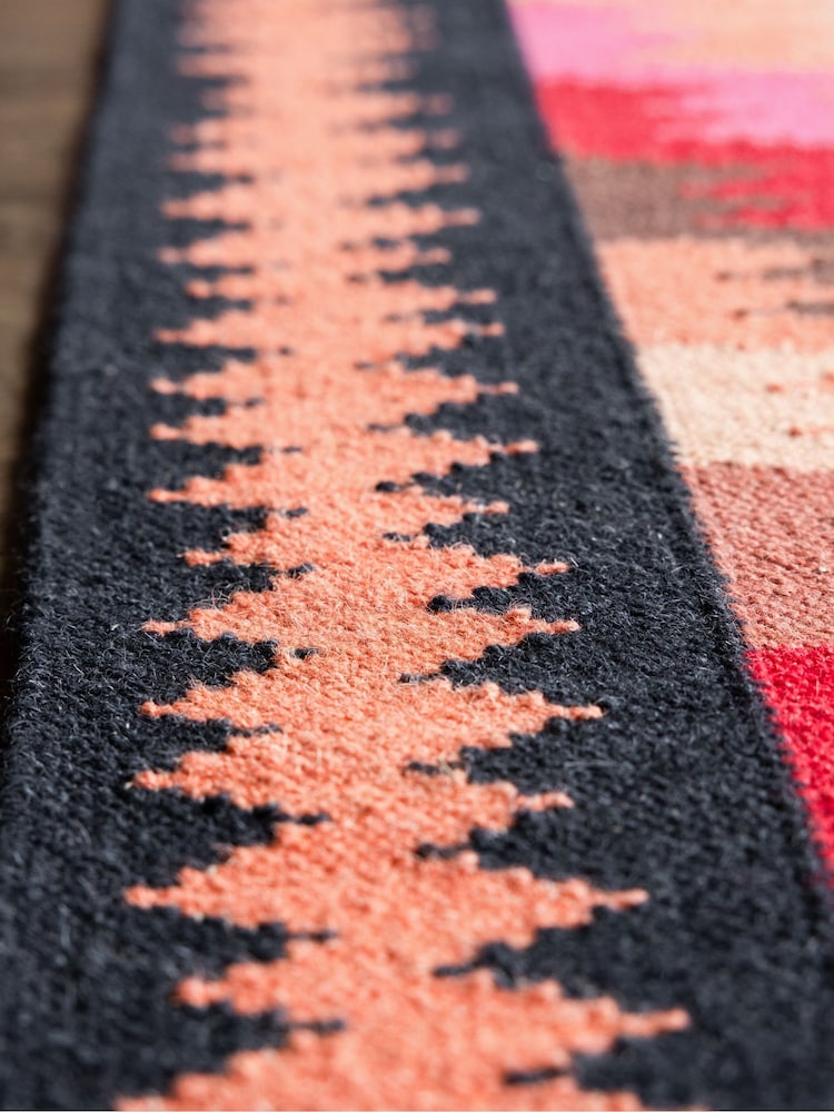 Rockett St George Pink Diamond Ikat Wool Rug - Image 2 of 5 Rockett St George Pink Diamond Ikat Wool Rug - Image 2 of 5