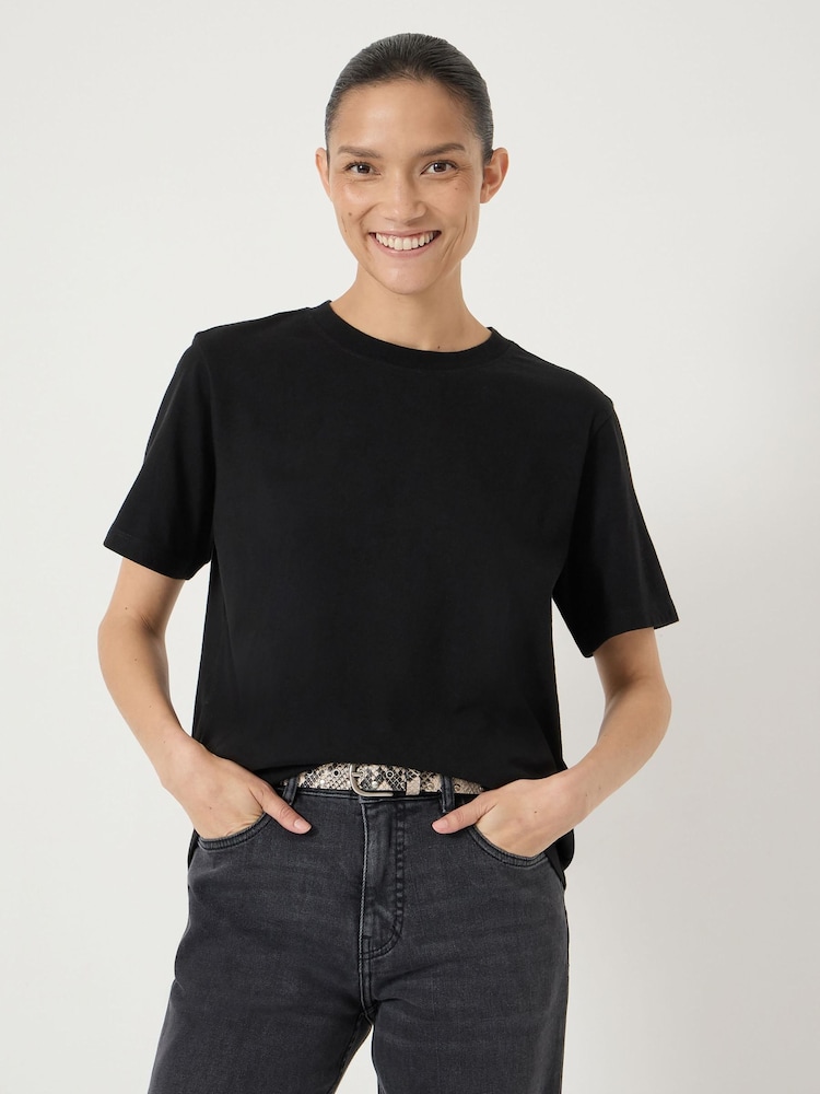 Hush Black Rosie Regular Fit Cotton T-Shirt - Image 1 of 5