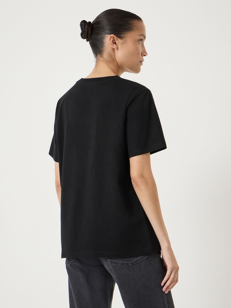 Hush Black Rosie Regular Fit Cotton T-Shirt - Image 2 of 5