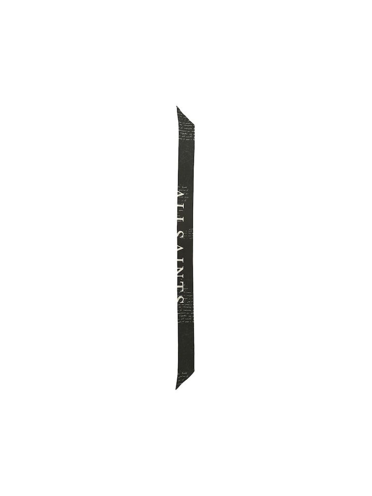 AllSaints Black Script Skinny Scarf - Image 1 of 3