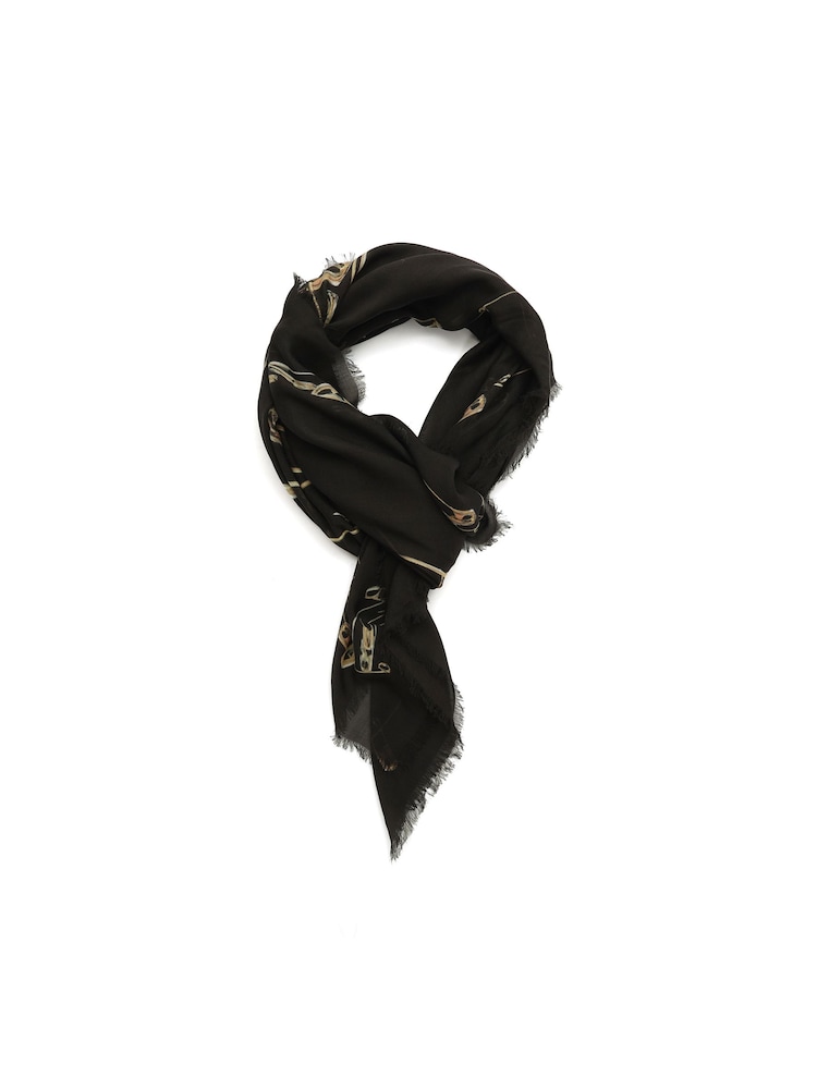 AllSaints Black Cora Pin Square Scarf - Image 2 of 4