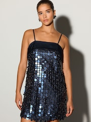 Теңіз көк - Fold Over Sequin Mini Dress - 4суретінің 2 суреті