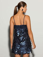 Теңіз көк - Fold Over Sequin Mini Dress - 4суретінің 3 суреті