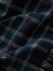 Navy Check Long Sleeve V-Neck Tie Cord Mini Dress - Image 3 of 3