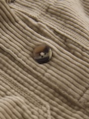 Sage Green Long Sleeve Cord Overhead Mini Dress - Image 8 of 9
