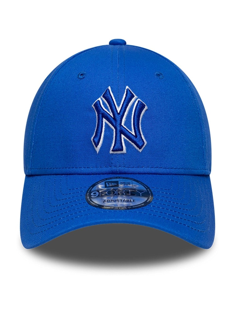 New Era Blue New York Yankees Team Outline Cap - Image 2 of 5 New Era Blue New York Yankees Team Outline Cap - Image 2 of 5