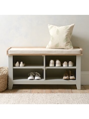 Cotswold Company Dove Grey Chester Open Shoe Storage Bench - Image 1 of 6