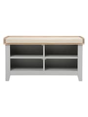 Cotswold Company Dove Grey Chester Open Shoe Storage Bench - Image 3 of 6
