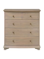 Cotswold Company Smoked Oak Winchcombe Low and Wide 5 Drawer Chest - Image 2 of 5