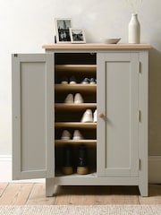 Cotswold Company Dove Grey Chester Shoe Cupboard - Image 1 of 6