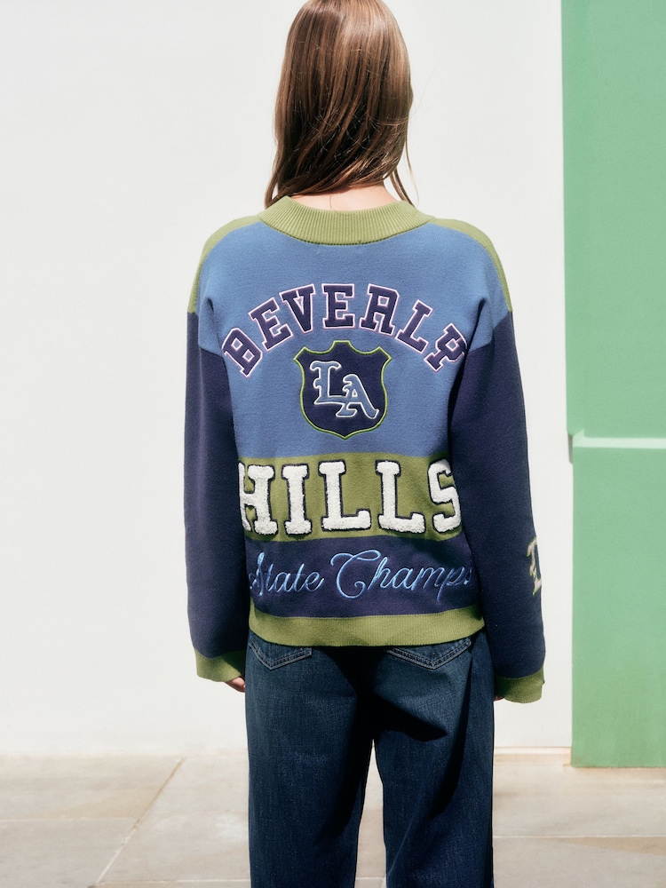 Green/Blue Henley Cosy Knit Long Sleeve Jumper - Image 4 of 4