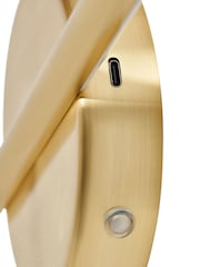 BHS Satin Brass USB-C Rechargeable Wall Light - Image 3 of 6