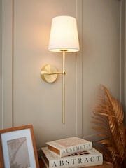 BHS Satin Brass Alegra USB-C Rechargeable Shaded Wall Light - Image 1 of 7