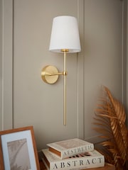 BHS Satin Brass Alegra USB-C Rechargeable Shaded Wall Light - Image 2 of 7