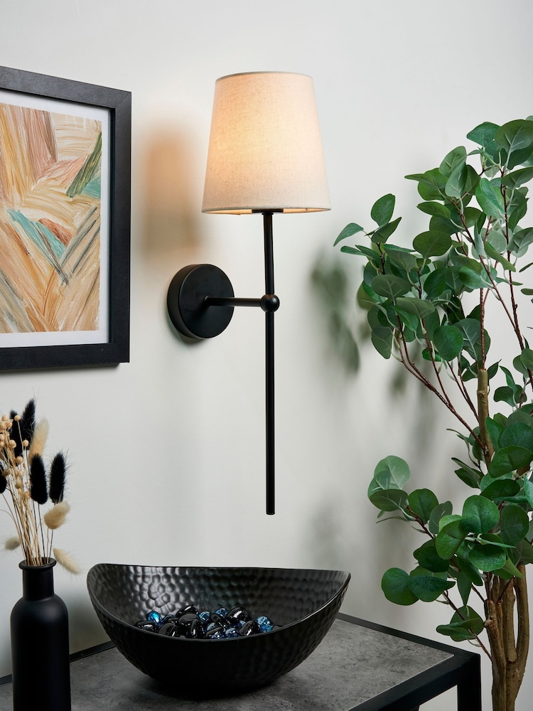 BHS Black Alegra USB-C Rechargeable Shaded Wall Light - Image 1 of 6