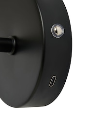 BHS Black Alegra USB-C Rechargeable Shaded Wall Light - Image 6 of 6