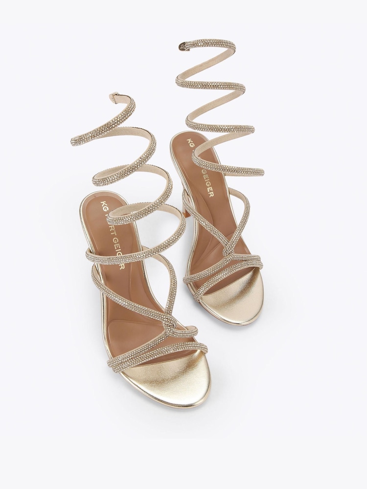 KG Kurt Geiger Gold Sloane Sandals - Image 2 of 4