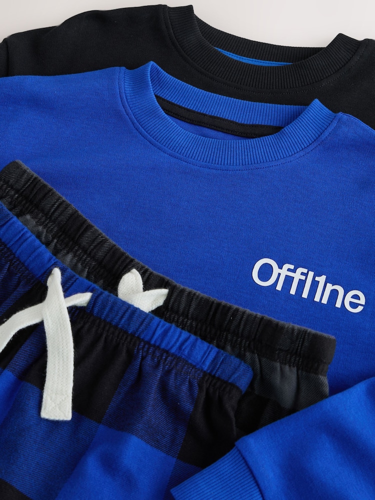 Blue/Black Offline Woven Check Pyjamas 2 Pack (3-16yrs) - Image 11 of 11 Blue/Black Offline Woven Check Pyjamas 2 Pack (3-16yrs) - Image 11 of 11