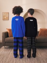 Blue/Black Offline Woven Check Pyjamas 2 Pack (3-16yrs) - Image 2 of 11