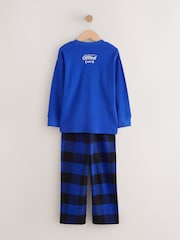 Blue/Black Offline Woven Check Pyjamas 2 Pack (3-16yrs) - Image 9 of 11