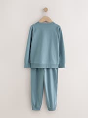 Green/Blue/Charcoal Long Sleeve Jogger Pyjamas Set 3 Pack (3-16yrs) - Image 5 of 6