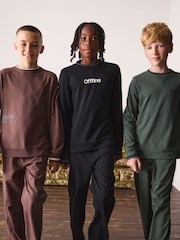 Khaki/Black/Brown Offline Long Sleeve Jogger Pyjamas Set 3 Pack (3-16yrs) - Image 1 of 13
