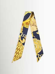 Aspinal of London Blue/Yellow Edwardian Garden Twilly Scarve - Image 1 of 2