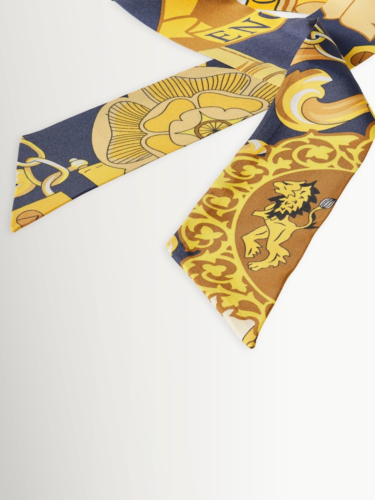 Aspinal of London Blue/Yellow Edwardian Garden Twilly Scarve - Image 2 of 2