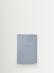 Aspinal of London Blue Plain Passport Cover Wallet - Image 1 of 3